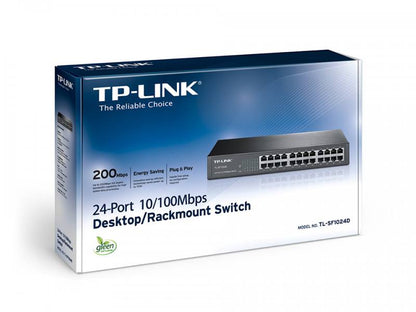 Switch TP-LINK TL-SF1024D de 24 Puertos, 10/100M 1U 19 Montable en Rack